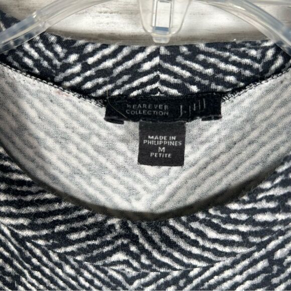 J. Jill Wearever Sleeveless A-Line Black White Jersey Knit Dress Size M Petite - Picture 5 of 7